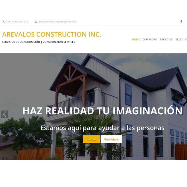 Arevalos Construction Inc Website